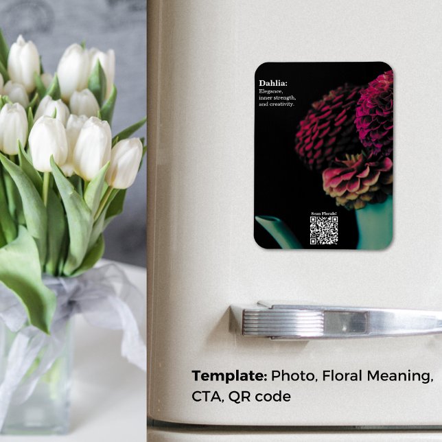 Violet Dahlia Bouquet Educational Fridge Magnet (Violet Dahlia Bouquet Educational Fridge Magnet)