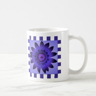 Violet Daisy Flower, Pattern Stripes - Mug