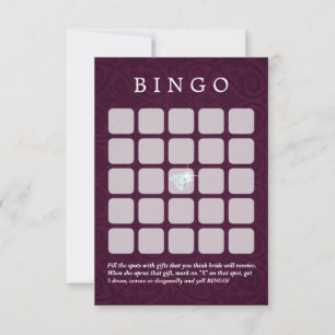 Violet Damask Wedding/Bridal Shower Bingo Cards
