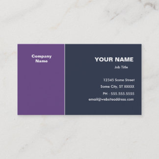 Violet Dark Blue Elegant Business Card