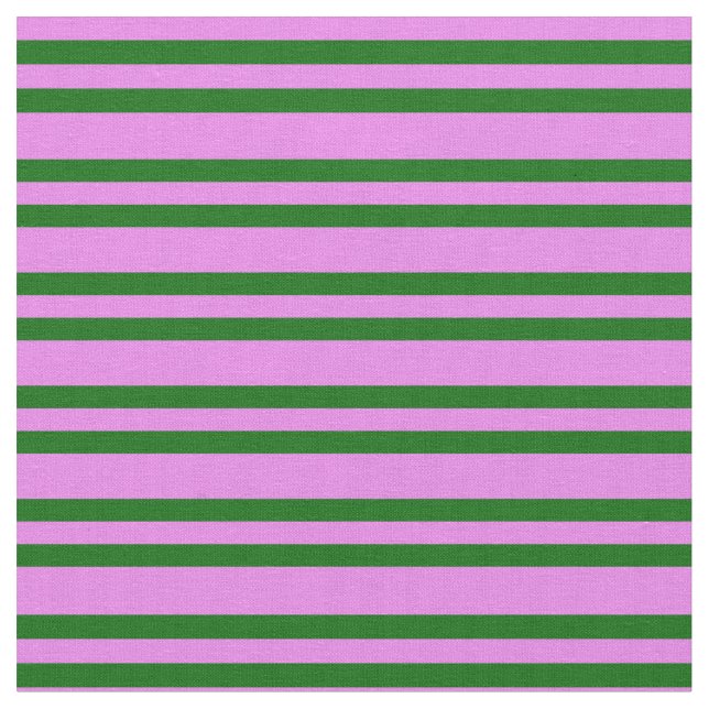 Violet & Dark Green Coloured Lined Pattern Fabric (Close Up)