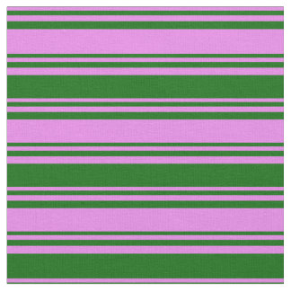 Violet & Dark Green Pattern of Stripes Fabric