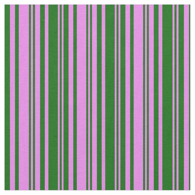 Violet & Dark Green Stripes Pattern Fabric (Close Up)