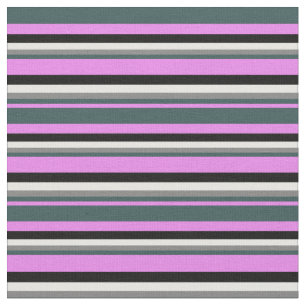 Violet, Dark Slate Grey, Grey, White & Black Fabric