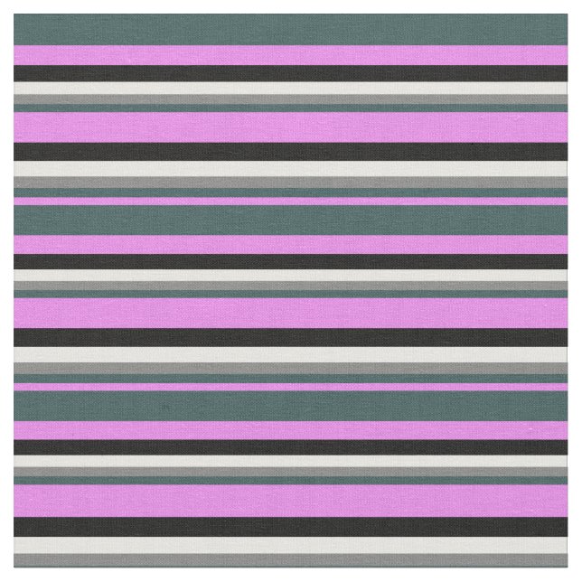 Violet, Dark Slate Grey, Grey, White & Black Fabric (Close Up)