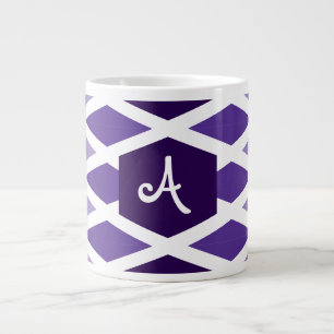 Violet Diamond Ombre Monogram Large Coffee Mug
