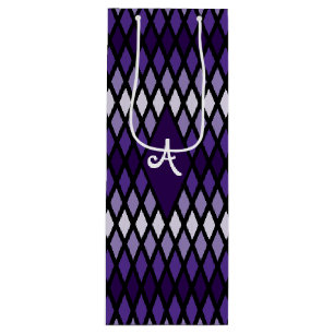 Violet Diamond Ombre Monogram Wine Gift Bag