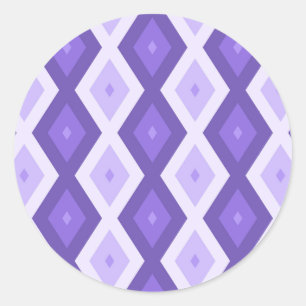 Violet diamond pattern classic round sticker