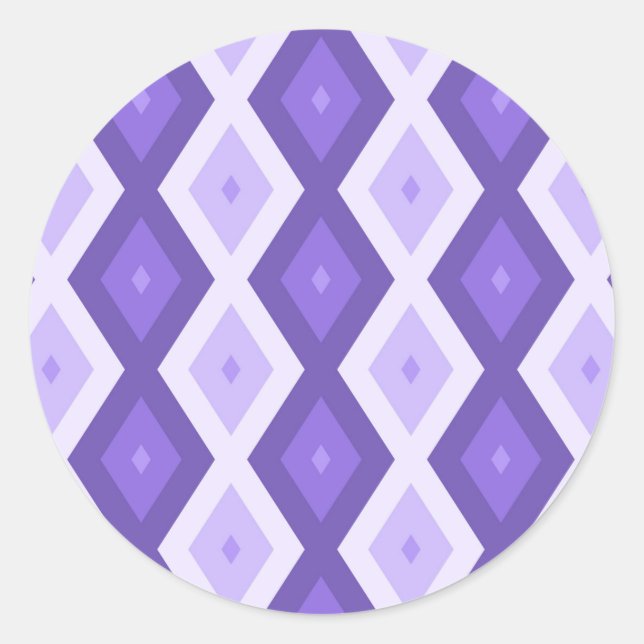Violet diamond pattern classic round sticker (Front)
