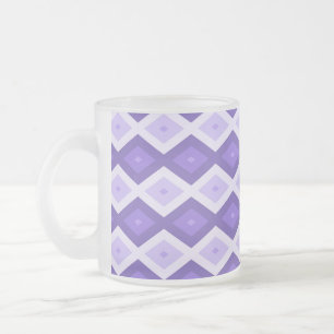 Violet diamond pattern frosted glass coffee mug