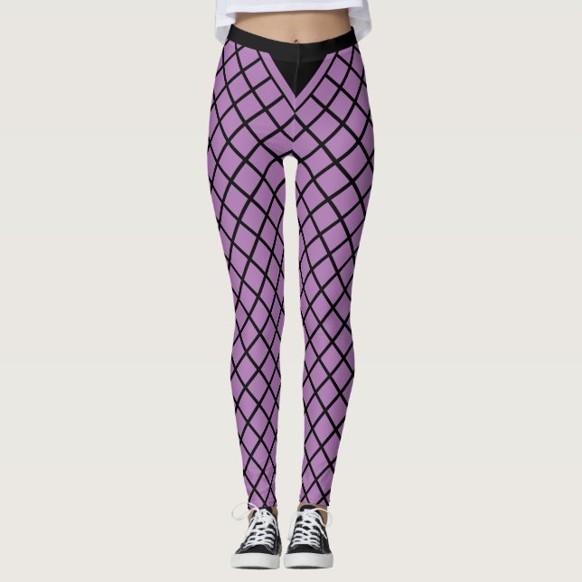 Violet Diamond Pattern Leggings (Front)