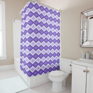Violet diamond pattern shower curtain