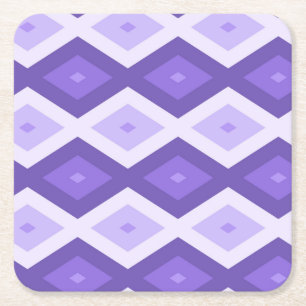 Violet diamond pattern square paper coaster