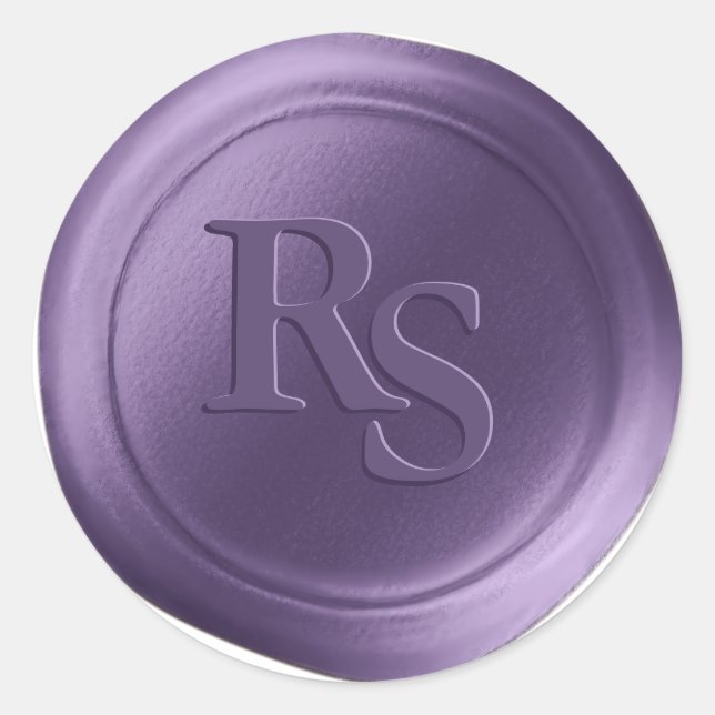 Violet Double Monogram Wedding Wax Seals (Front)