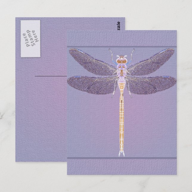 Violet Dragonfly Postcard (Front/Back)