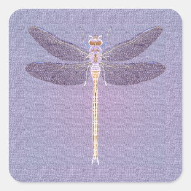 Violet Dragonfly Square Sticker (Front)