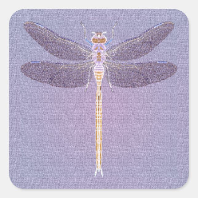 Violet Dragonfly Square Sticker (Front)