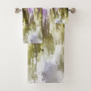Violet Dreams And Olive Skies Bath Towel Set