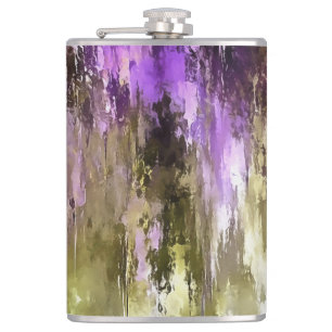 Violet Dreams And Olive Skies Hip Flask