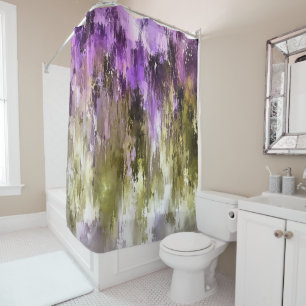 Violet Dreams And Olive Skies Shower Curtain