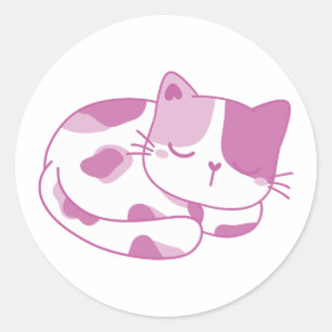 Violet Dreams: Sleeping Kitten Classic Round Sticker