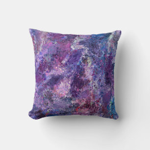 Violet Drops Abstraction Cushion