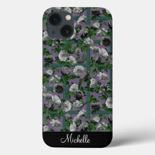 Violet Elegant Floral Roses   iPhone 13 Case