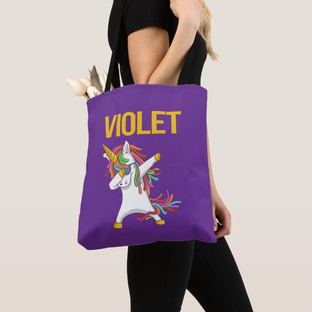 Violet Elegant Modern Funny Typography  Tote Bag (Close Up)