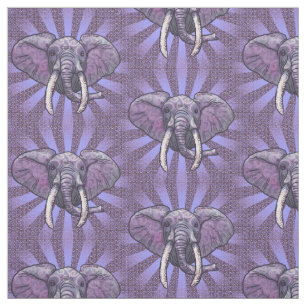 Violet Elephant Face Fabric