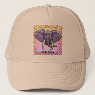 Violet Elephant Face Trucker Hat