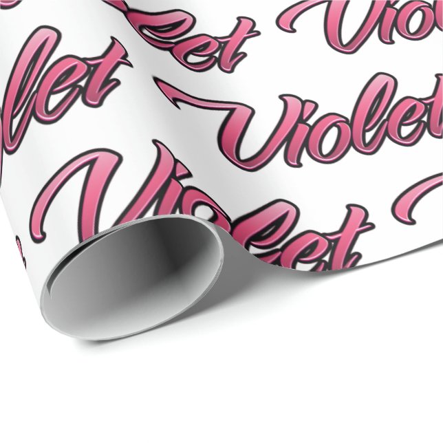 Violet faded pink personalized gift wrap (Roll Corner)