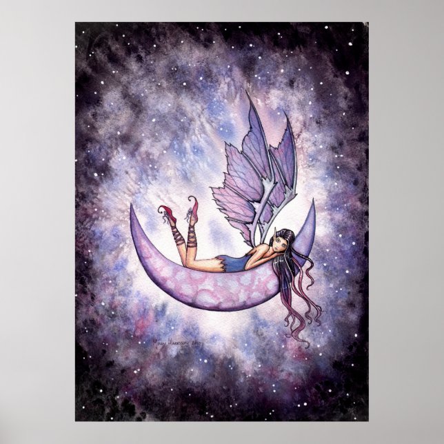 Violet Fairy on the Moon Poster by Molly Harrison (Front)