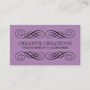 Violet Fancy Flourish Business Card
