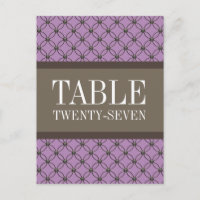 Violet Fancy Lattice Table Number Postcard