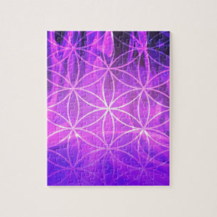 Violet Flame Flower of Life Jigsaw Puzzle