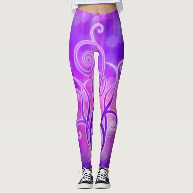 Violet Flame - Graphic Design Leggings (Front)