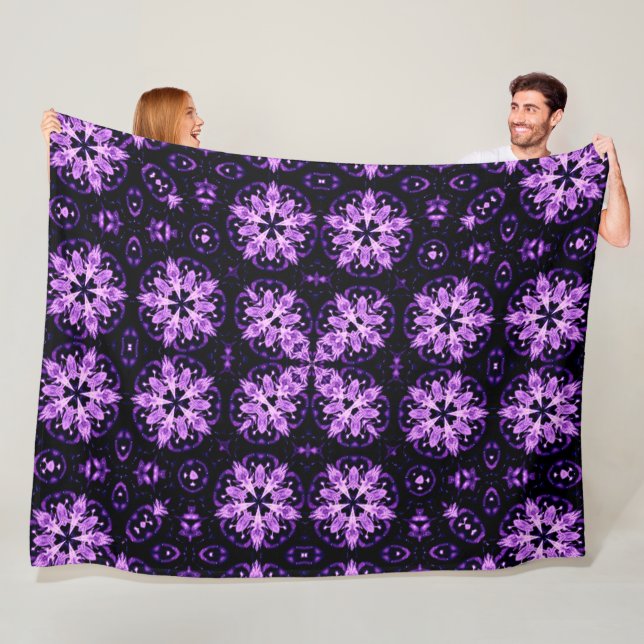 Violet Flame Spirit Mandala Quilt Pattern Fleece Blanket (In Situ)