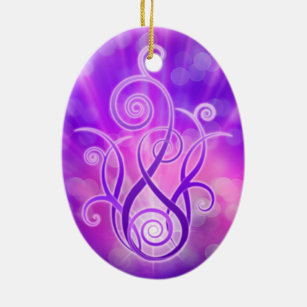 Violet Flame / Violet Fire Ceramic Tree Decoration