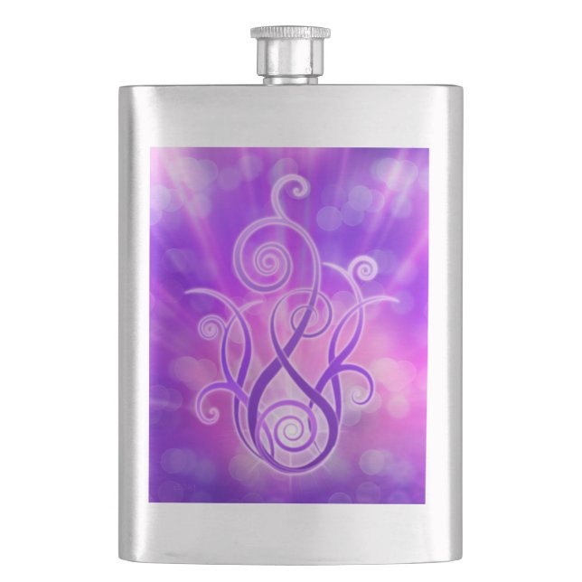 Violet Flame / Violet Fire Hip Flask (Front)