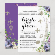 Violet Floral and Travel Themed Wedding