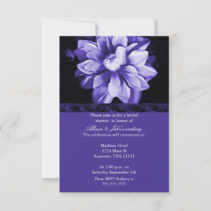 Violet Floral Bloom Bridal Shower Invitation