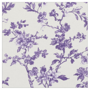 Violet Floral Branch Toile Fabric