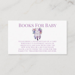 Violet Floral Dreamcatcher Girl Books for Baby Enclosure Card