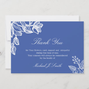 Violet Floral Graphic Modern Funeral Sympathy Thank You Card