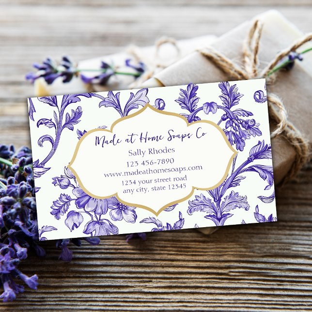 Violet Floral Handmade Soap Company Business Card (Creator Uploaded)