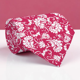 Violet Floral Pattern Custom Necktie