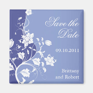 Violet Floral Save The Date Magnet