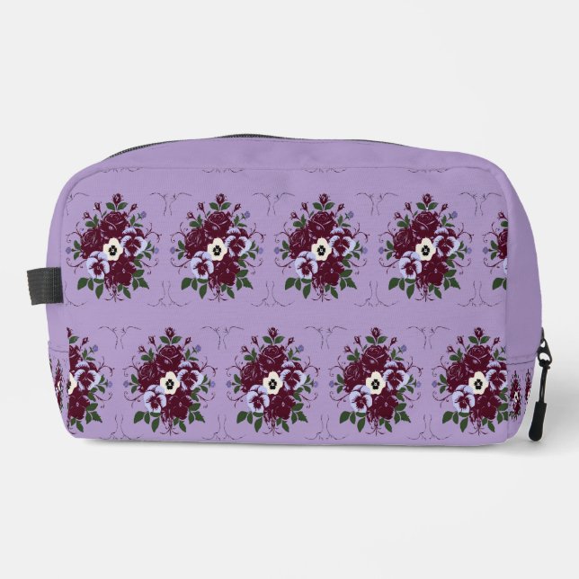 Violet Floral Toiletry Bag (Front)