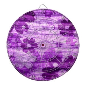 Violet Floral Vintage Dartboard
