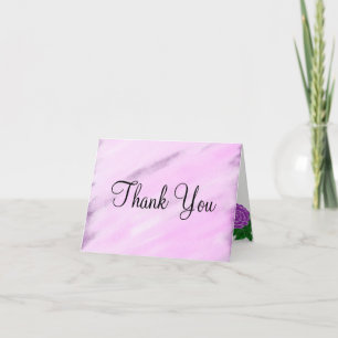 Violet Floral Watercolor Wedding Thank You Card